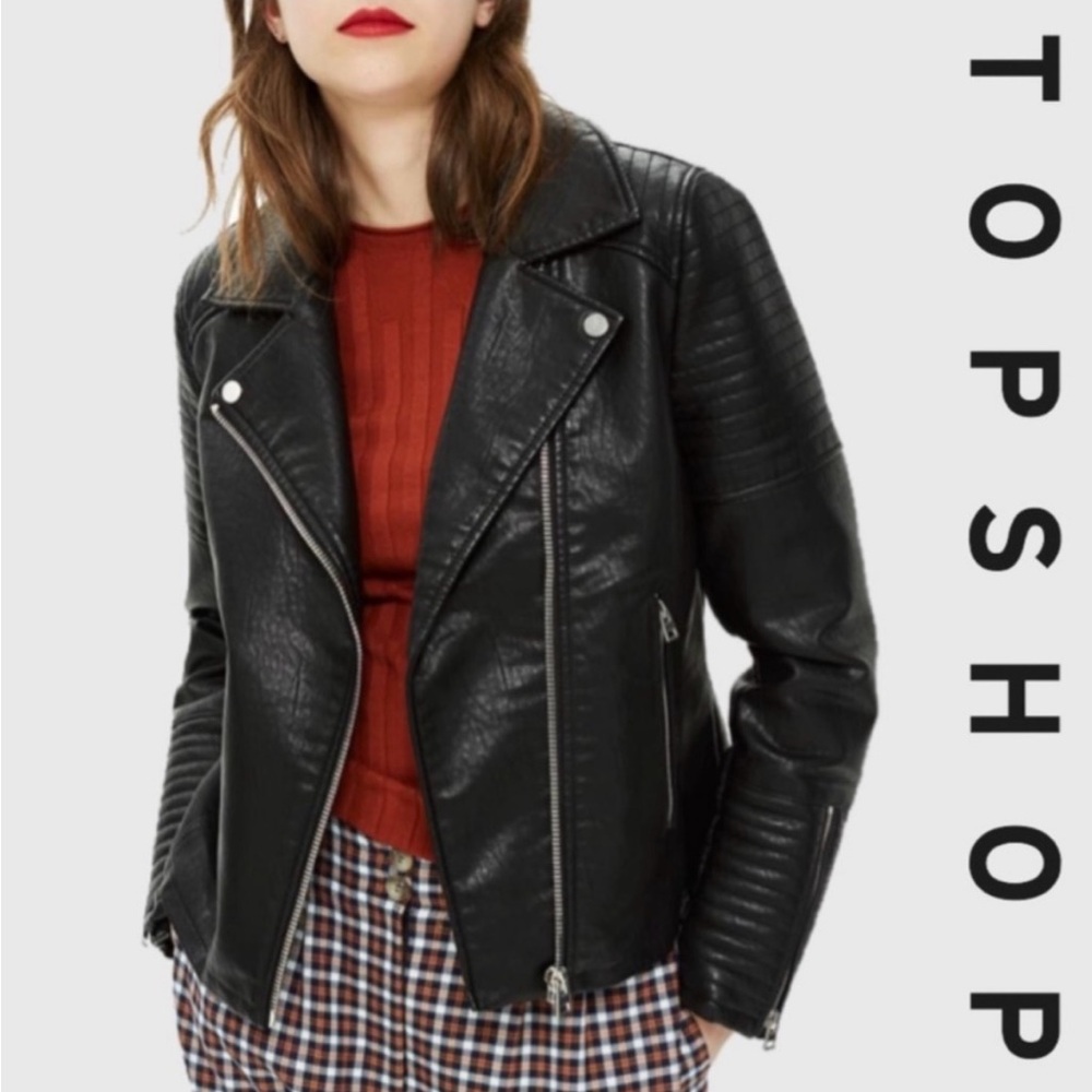 Topshop Black Leather Jacket